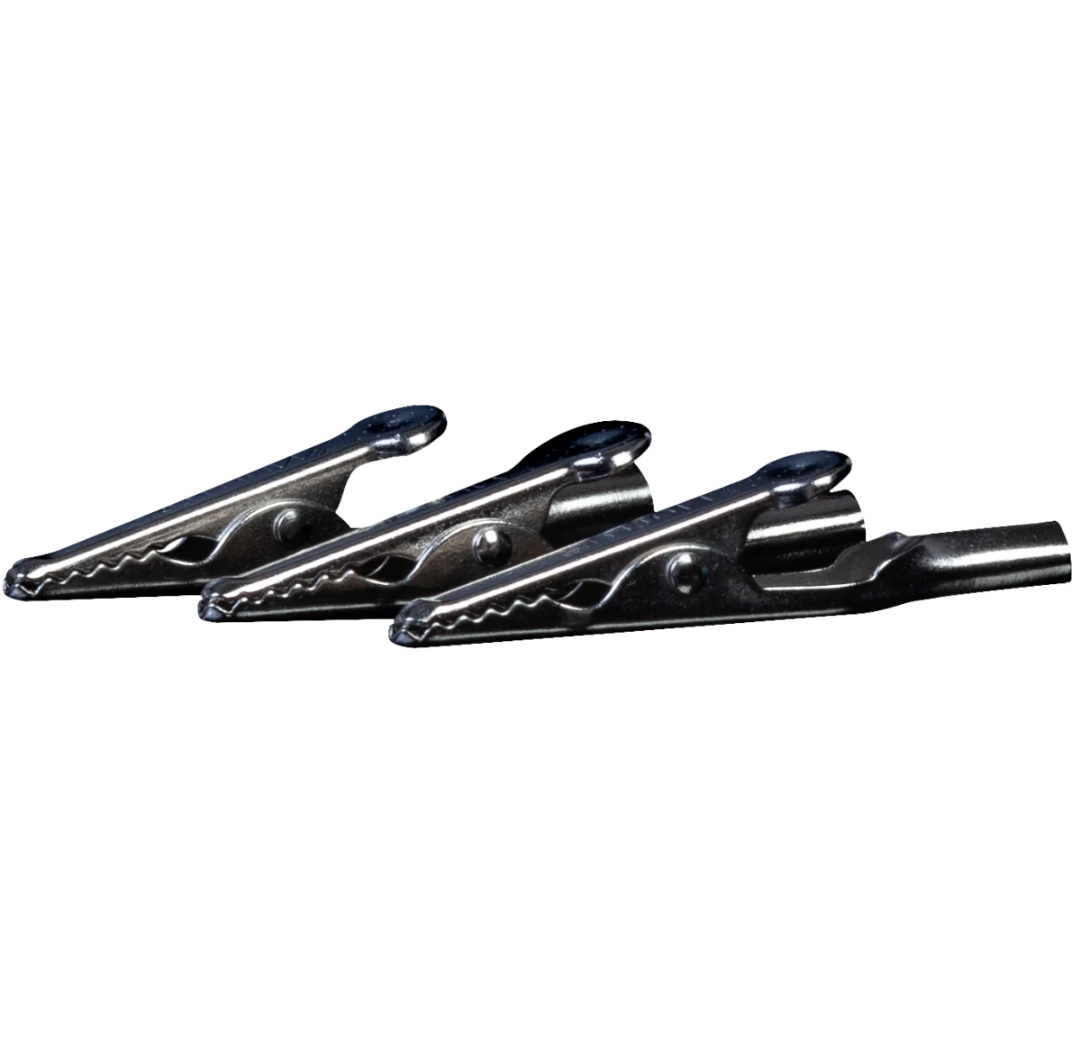 3 x Stainless Steel Crocodile Clips 3 x Stainless Steel Crocodile Clips